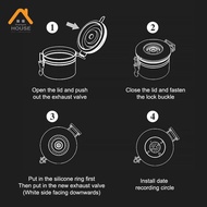 ZN Coffee Canister Airtight One Way Valve Stainless Steel Kitchen Food Storage Container With Date T