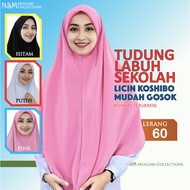 tudung labuh dua lapis sekolah licin koshibo