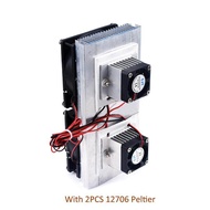 12V Dual-core ตู้เย็นอิเล็กทรอนิกส์ DIY ชิปการทำความเย็นเซมิคอนดักเตอร์โมดูลระบายความร้อนชุดเย็น 2pc