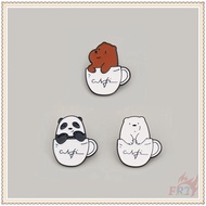 ★ Cartoon：We Bare Bears - Stay In The Coffee Cup Brooches ★ 1Pc Grizzly / Panda / Ice Bear Enamel Pins Backpack Button Badge Brooch