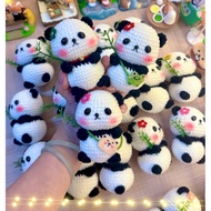 [Ready Stock]10cm Cute handmade crochet stuffed Panda Birthday gift Decoration items Collection Nurs