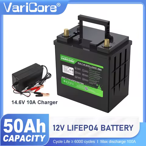 VariCore 12.8V 50AH LiFePO4 Battery pack 12V 4s for Campers Golf Cart Off-Road Solar Touring Car Sol
