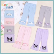 ABCKIDS Girls Flare Leggings Cartoon Pants with Plush Toy Kuromi Melody Flare Leggings for Girls