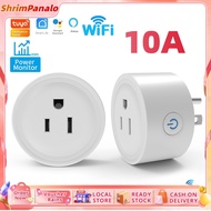 Smart Plug Tuya WiFi Socket 10A Adaptor 3 Pin Flat US Plug Wireless Outlet Support Smart Life App Am