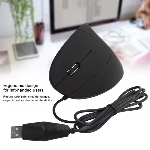 Left Hand Mouse Mouse Wired Left Hand Mouse Vertical Ergonomic 800/1200/1600DPI USB Optical for Wind