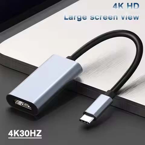 4K 30Hz USB C To HDMI Adapter Thunderbolt 3 To HDMI Converter For MHL Phone Tablet Black Phone To TV
