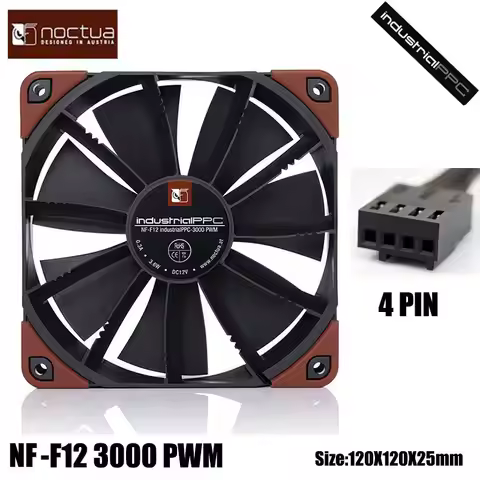 Noctua NF-F12 Industrialppc Fan Three-phase Motor Design of 120mm Industrial Application High-speed 