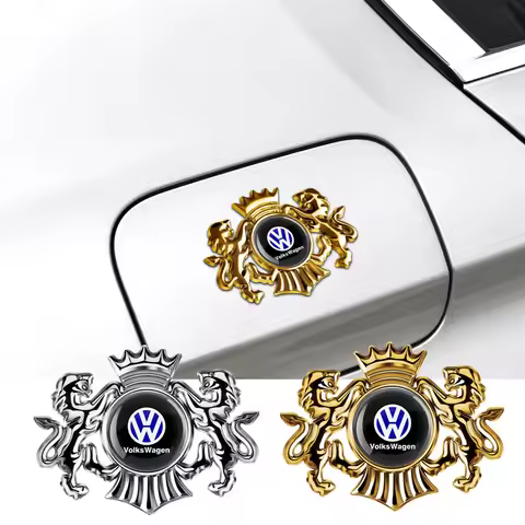 3D Metal Lion Badge Car Body Trunk Stickers For VW Volkswagen Golf Polo Passat Touran Jetta Valve Ca