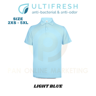 2XS - 7XL Polo T Shirt Men Short Sleeve Uniform Collar for man Ultifresh UDF05 1.0 Microfiber Polyes