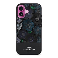COACH NEW YORK BLACK TEA ROSE iPhone 16 Pro Max Case Cover Print On Hard Cover Phone Case Protector 
