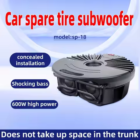 Car spare tire subwoofer with power amplifier audio modification, high-power subwoofer, suitable for
