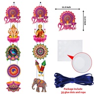 New Dipper Theme India Deepavali Banner Door Curtain Couplet Wall Door Hanging Party Decoration Supplies