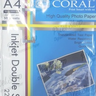 Kertas Print Inkjet Mate Double Side A4 220 CORAL - Inkjet Matte Paper