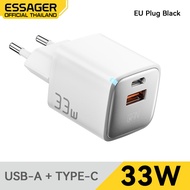 ESSAGER Charger สายชาร์จ &amp; อุปกรณ์ชาร์จไฟ หัวชาร์จ หัวชาร์จเร็ว Essager ชาร์จเร็ว QC PD 33W Charger Type C+USB A