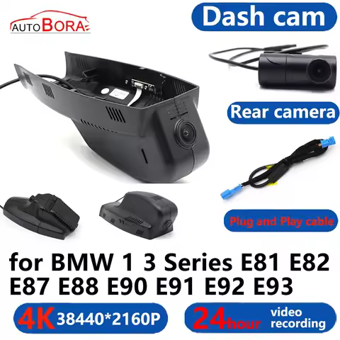 AutoBora 4K Wifi 3840*2160 Car DVR Dash Cam Camera 24H Video Monitor for BMW 1 3 Series E81 E82 E87 