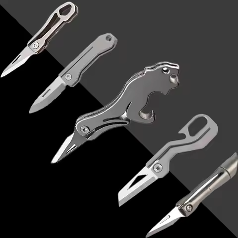 Titanium Folding Knife EDC Portable Pocket Knife Utility Key Karambit CS GO Self-defense Survival Mu