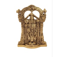 Collectible India Metal Tirupati Balaji Idol, 9 x 6 x 1.5 Inches, Golden