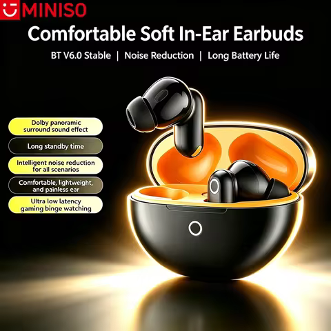 MINISO MS122 Wireless Bluetooth Earphones Stable Connection Headphones with Mic Noise Reduction Long