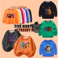 FNAF Hoodies for Children Thin Clothes Anime Night Bear Print Boys Girls Long Sleeve Pullover Warm Tops Kids Color Clothing Hot