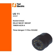 Socket Relay MKS3P H3CR-A 11 pin ROUND US-11 Timer Relay