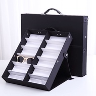Ready Stock! 18 Grid Portable Glasses Display Box Sunglasses Display Stand Storage Box Counter Display Stand Stall Placement Box