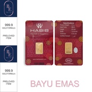 Bayu emas 2.5g 999.9 Gold bar - HABIB ( Preloved )