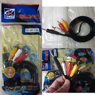 3.5 mm Audio Cable Jack to 3 RCA 1-3 1.5 Meter Gold Plate Plated