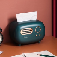 Retro Radio Tissue Box Desktop Paper Holder Vintage Tissue Dispenser Storage Napkin Case Organizer