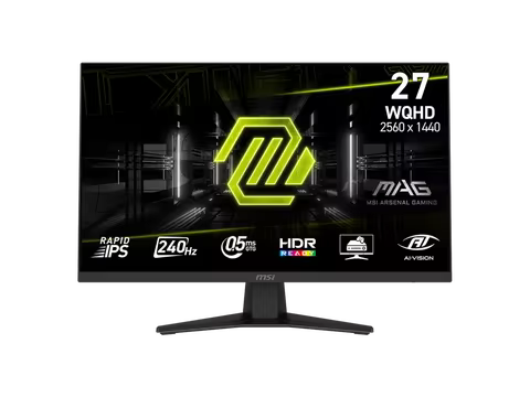 MSI 27'' WQHD 2K 1440P 240Hz IPS with AMD FreeSync Premium 0.5ms HDR Ready Computer Gaming Monitor M