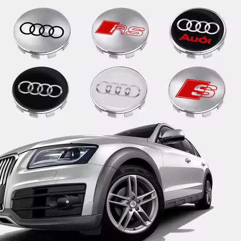 56/60/63/65/68mm 4PCS Car Wheel Hub Caps Emblem Badge Sticker Decoration for Audi S RS A4 B8 B6 B9 B