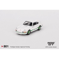 MINI GT 1:64 Porsche 911 Carrera RS 2.7 Grand Prix - White With Green Livery