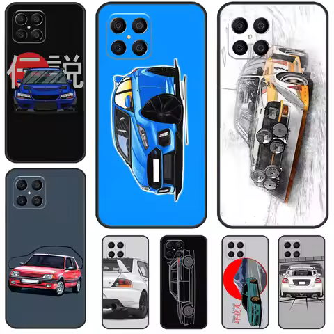 Rally Car Illustration Case For Honor X6a X9a X9b X8a X7a X7 X8 X9 8X 9X Honor 90 Lite 70 50 Magic 5