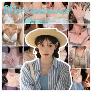 80s style elegant women's necklace, cute student style accessories, seaside vacation style accessori