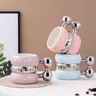 Ceramic cups, ceramic cups with cute colored handles that can be given as gifts, capacity 400ml - Sh