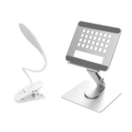 (開學季超值組) 零死角變形平板手機架+座夾兩用LED懶人夾燈