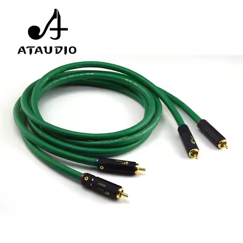 ATAUDIO 2328 Hifi Silver-plated 2RCA Cable High Quality 6N OFC HIFI RCA Male to Male Audio Cable