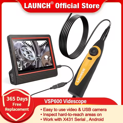 LAUNCH VSP600 Videoscope Camera Endoscope Car Inspection Mirror Flexible IP67 Waterproof 6LED Adjust