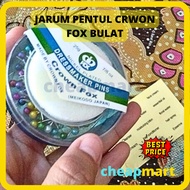 [Min-3] NEW CROWN FOX ROUND PINS WITH SPONGE 25g CONTENTS 100 pcs