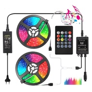 20 PCS 10 Meter Paket Lengkap RGB / Lampu Strip Led RGB 5050 FULL COLOUR Sensor Musik