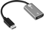 SIIG Active DisplayPort to HDMI Adapter 8K, DP 1.4 Video Input to HDMI Output, Unidirectional, Supports 8K 60Hz and 4K 120Hz with HDR and DSC, DP to HDMI Monitor Cable Adapter (CB-DP2611-S1)