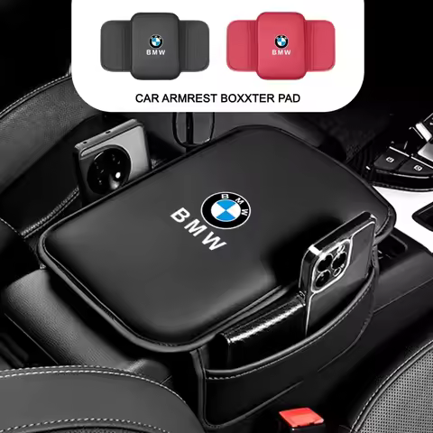 Leather car armrest box cushion memory foam center console protective sleeve For BMW Performance E46