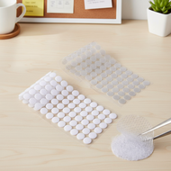 White Dot Self-Adhesive Stickers - Circular Magic Fasteners, Clear Double-Sided Tape, Powerful Adhes