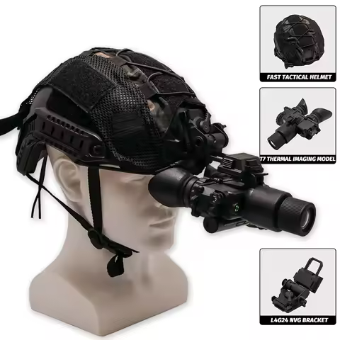 T7 Night Vision Goggles Model Arena Breakout Peripheral Game Props with Fast Tactical Airsoft Helmet