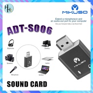 MIKUSO ADT-S006 7.1-Channel Aluminum Alloy USB Sound Card External Sound Card Usb7.1 Sound Card