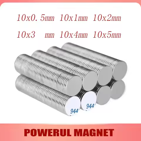 10x1mm Small Round Strong Powerful Magnets With Self - Adhesive Tape For Refrigerator,Office DIY 10*