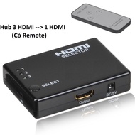 Hub 3HDMI outputs 1 HDMI, 3 computers sharing 1 screen (with Remote)