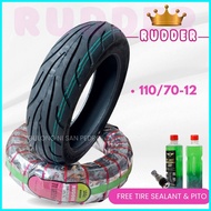 Rudder Tubeless 100/90-12, 110/90-12, 110/70/12, 120/70/12, 130/70/12, 110/90-10, 120/90-10