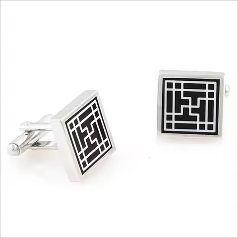 High Quanlity Cufflink Metal Badge Custom Hard Enamel Lapel Pin Silver Plated Clothing Accessories F