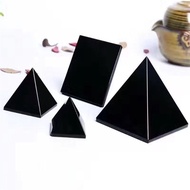 Obsidian Pyramid Rough Stone Four Mythical Beasts Pyramid Four Dragons Obsidian Ornaments Ornaments 