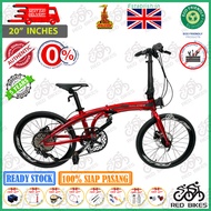 Raleigh UGO Folding Bike Bicycle 20" Inch With Shimano Deore 12 Speed Group Set / Red , Grey